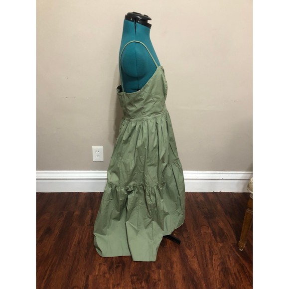 BCBGMAXAZRIA Sage Green Hallyn Tiered Midi Dress, XL - Picture 5 of 6